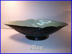 Vintage Original Creations by Frankoma Pottery#612 Black/Green Planter/Bowl/Boat