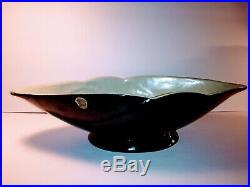 Vintage Original Creations by Frankoma Pottery#612 Black/Green Planter/Bowl/Boat