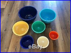 Vintage Original Fiesta Pottery Set of Seven Nesting Mixing Bowls