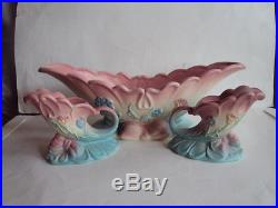 Vintage Original Hull Bow Knot Console Bowl B-16-13 1/2 With Candle Holders