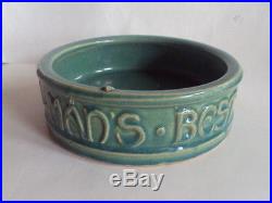 Vintage Original McCoy Dog Bowl Green Color