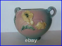Vintage Original Roseville Pottery Poppy 335-6 Green/Rose Bowl / Vase. Beautiful
