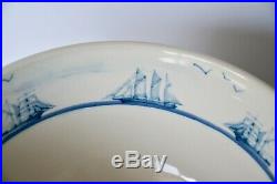 Vintage Oxney Green Nautical 11 Serving Large Bowl Blue Design
