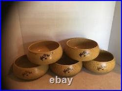 Vintage PENTIK Ceramic Pottery Hiisi Line Made in Finland (5) Cereal/Soup Bowls