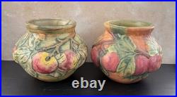 Vintage Pair Of Weller Baldin Apple Bowls/planters 6