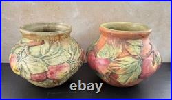 Vintage Pair Of Weller Baldin Apple Bowls/planters 6