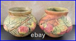 Vintage Pair Of Weller Baldin Apple Bowls/planters 6
