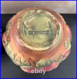 Vintage Pair Of Weller Baldin Apple Bowls/planters 6