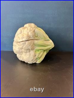 Vintage Patricia Garrett Great Impressions Ceramic Cauliflower Bowl Lid 1994