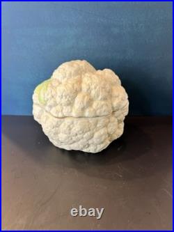 Vintage Patricia Garrett Great Impressions Ceramic Cauliflower Bowl Lid 1994