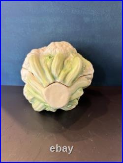 Vintage Patricia Garrett Great Impressions Ceramic Cauliflower Bowl Lid 1994