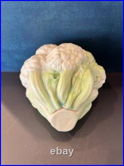 Vintage Patricia Garrett Great Impressions Ceramic Cauliflower Bowl Lid 1994