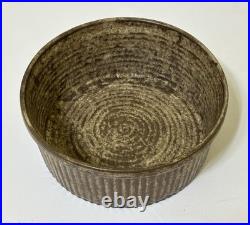 Vintage Peters Pottery Nutmeg Ribbed-Side 7 Casserole Bowl Mississippi Delta