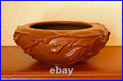 Vintage Peters & Reed Pottery Persian Ware #9 Bowl Deep Matte Brown Branches