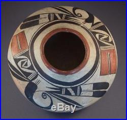 Vintage Polychrome Polacca Sikyatki Revival Hopi-Tewa Pottery Bowl Jar Repaired