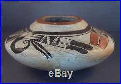 Vintage Polychrome Polacca Sikyatki Revival Hopi-Tewa Pottery Bowl Jar Repaired