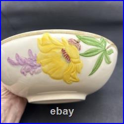 Vintage Poppy Franciscan Round Vegetable 8.25 Serving Bowl Yellow Flowers 1950's