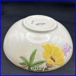 Vintage Poppy Franciscan Round Vegetable 8.25 Serving Bowl Yellow Flowers 1950's
