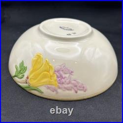 Vintage Poppy Franciscan Round Vegetable 8.25 Serving Bowl Yellow Flowers 1950's