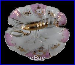 Vintage Porcelain Lobster Bowl Joseph Schachtel Germany Purple White Gold
