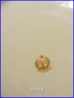 Vintage Porcelain Pottery 8 1/2 Set of 2 Green Bowls Pink Roses R S Prussia 3b