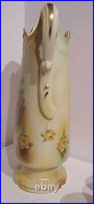 Vintage Porcelain R S Prussia Lemonade Water Pitcher & (6) Goblet Glass Set