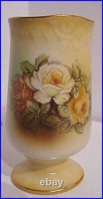 Vintage Porcelain R S Prussia Lemonade Water Pitcher & (6) Goblet Glass Set