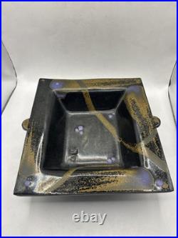 Vintage Postmodern Art Ware Patrick Horsley 80s Studio Pottery Square Bowl