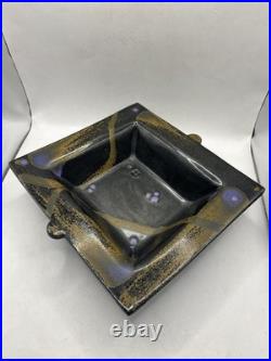 Vintage Postmodern Art Ware Patrick Horsley 80s Studio Pottery Square Bowl