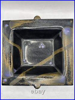 Vintage Postmodern Art Ware Patrick Horsley 80s Studio Pottery Square Bowl