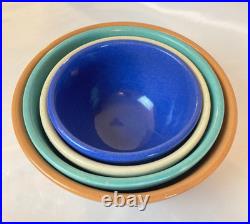 Vintage Pottery Beehive Ribbed Nesting Bowls (Set of 4)