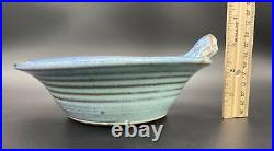 Vintage Pottery Bowl Jamie de Guzman Manatee Bowl Blue Marked Art Sea Cow Animal