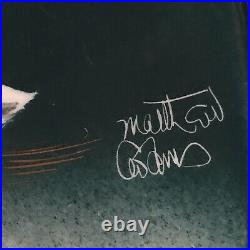 Vintage Pottery Bowl Large Hand Painted Eskimo Ceramic Signed Matthew Adams Rare