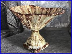 Vintage Pottery Bowl Large Signed Pedestal Footed Centerpiece Wildwood Ceramics