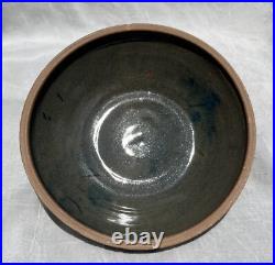 Vintage Pottery, Lg. Bowl Pot Lid. Multicolor Glazed. Signed
