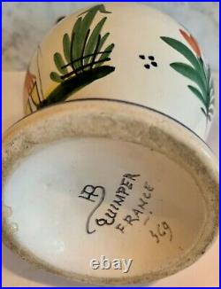 Vintage Quimper 7 pc Handpainted Lot Bowls Shoe Cup Saucers Odetta Pitcher