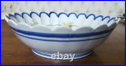 Vintage Quimper French Pottery Scalloped Bowl