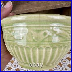 Vintage RRP Co Roseville Mixing Bowls Set Pottery Cooking Aids Pastel 1930s