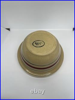 Vintage RRP Roseville Pottery Co Mixing Bowl Set of 3 Blue & Red Stripes Ohio