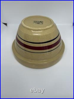Vintage RRP Roseville Pottery Co Mixing Bowl Set of 3 Blue & Red Stripes Ohio