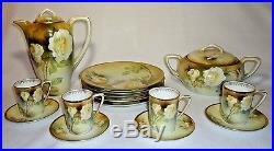 Vintage R S Germany Porcelain Teapot Bowl Plates Cups & Saucers Yellow Rose
