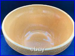Vintage Ransbottom Pottery Stoneware Orange Mixing Bowl 166-10 Girl watering