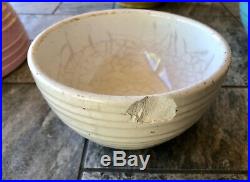 Vintage Rare McCoy 4 Piece Matte Color Glaze Ribbed Mixing Nesting Bowl Set NH