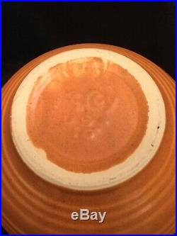 Vintage Rare Mccoy 3 Piece Citrus Color Matte Glaze Ribbed Mixing Bowl Set