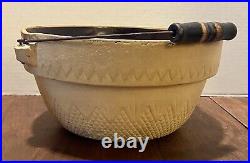Vintage Rare Roseville Venetian Fired Stoneware Crock Bowl With Handle