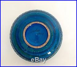 Vintage Rare Shape Bitossi Rimini Blue Bowl Aldo Londi Raymor Italian Pottery