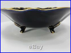 Vintage Rare Von Henneberg German Echt Kobalt Fine China Cobalt Blue Gold Bowl