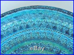 Vintage Raymor Bitossi Italy art pottery Midcentury modern 14 Bowl Rimini blue