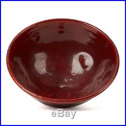 Vintage Red Sang De Boeuf Glazed Studio Pottery Bowl 20th C