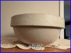 Vintage Red Wing #2 Farmhouse Stone Crock Pottery Mixing Bowl 13 Cream Glaze